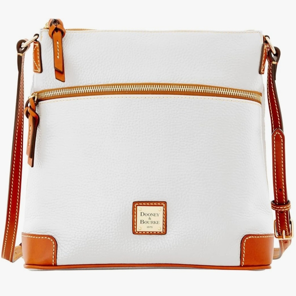Dooney & Bourke White and Tan Crossbody Bag